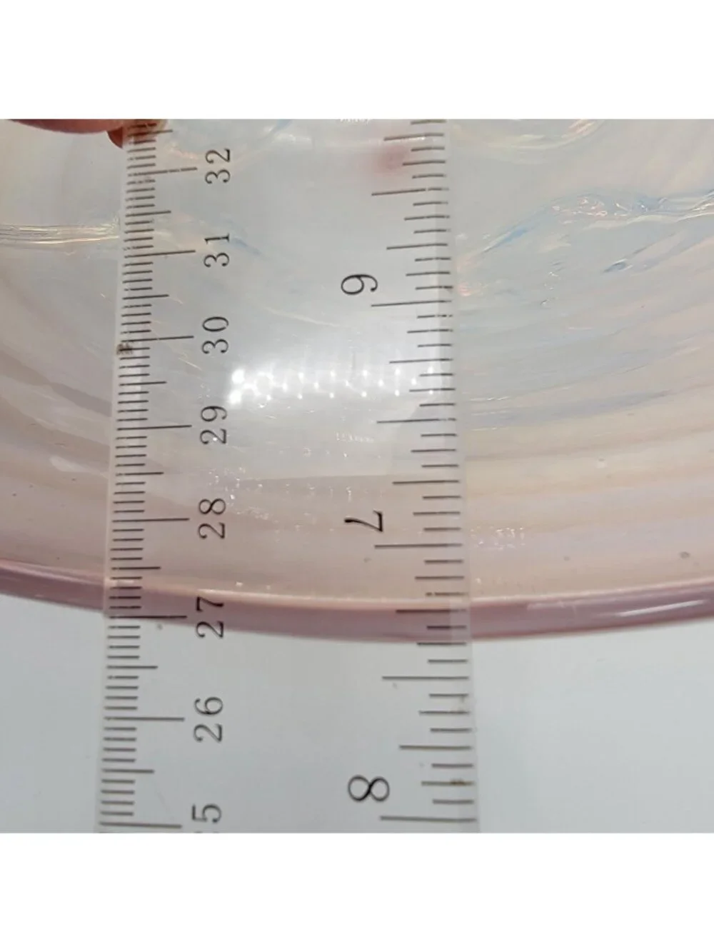 Large Cenedese Murano Glass Footed Console Bowl Pink Sommerso Swirl